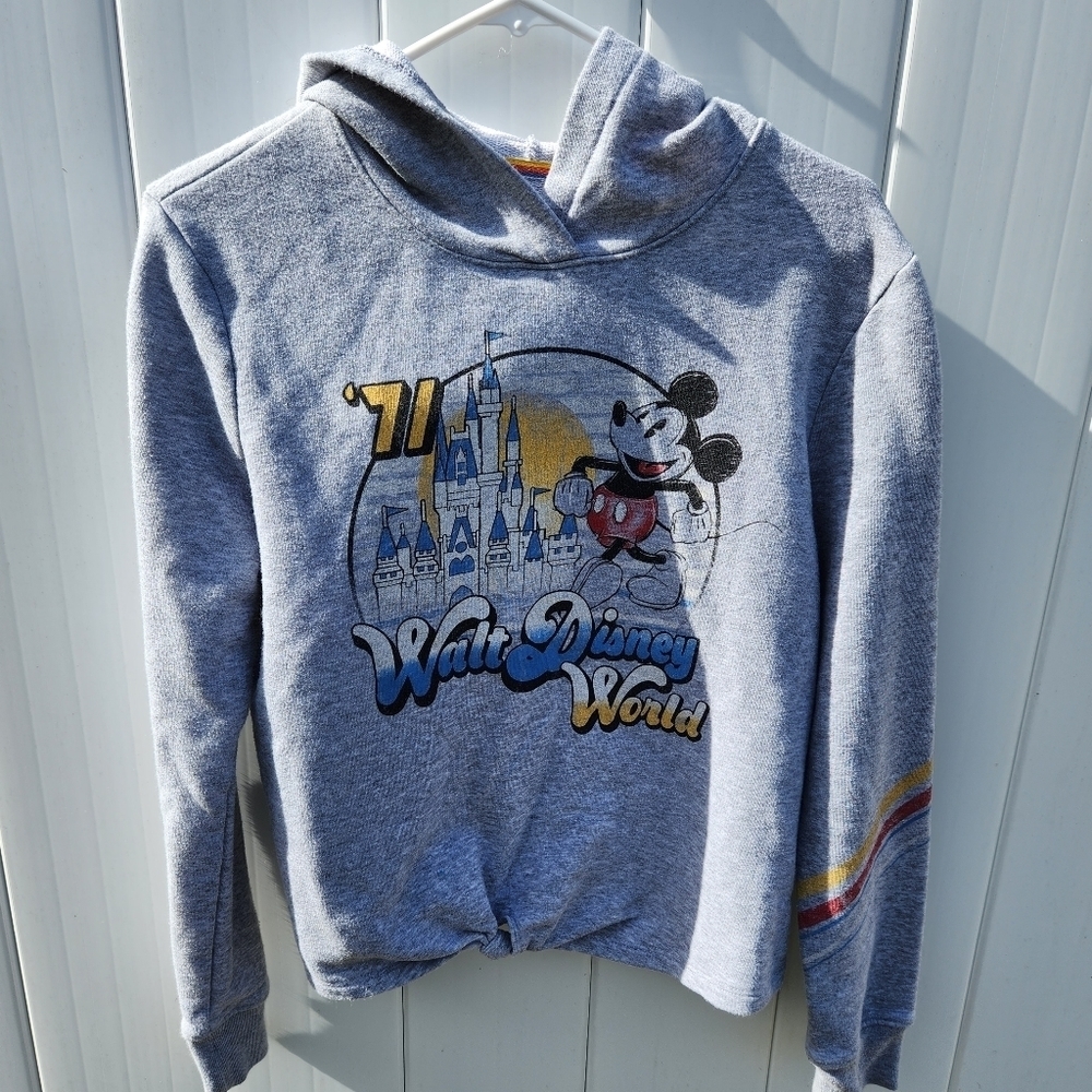 Disney Parks Grey Graphic Hoodie '71 Retro Size M Walt Disney World Sweatshirt